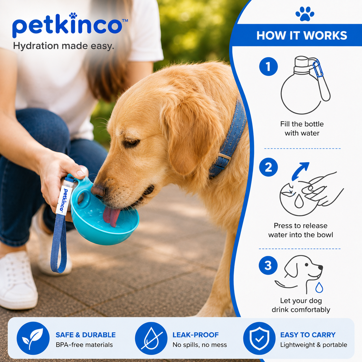 PetKinCo™ HydroPaw Bottle